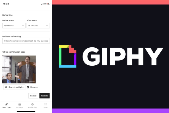 Screenshot of app Giphy
